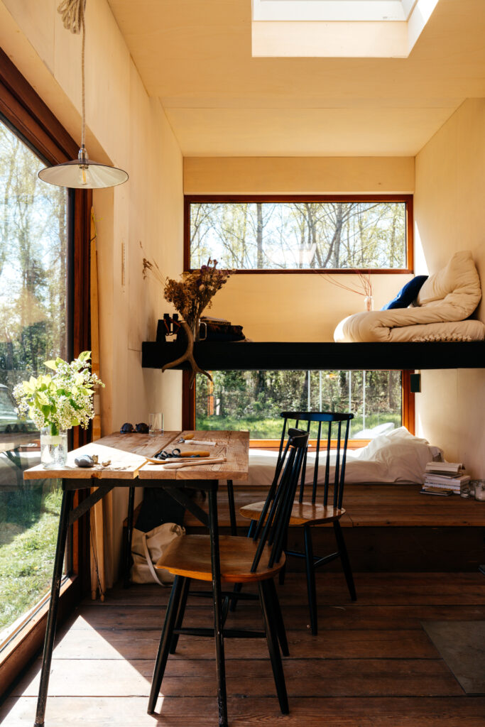 de slaapkamer in het tiny house